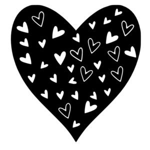 Valentines Heart Black Vinyl Decal 5”‎